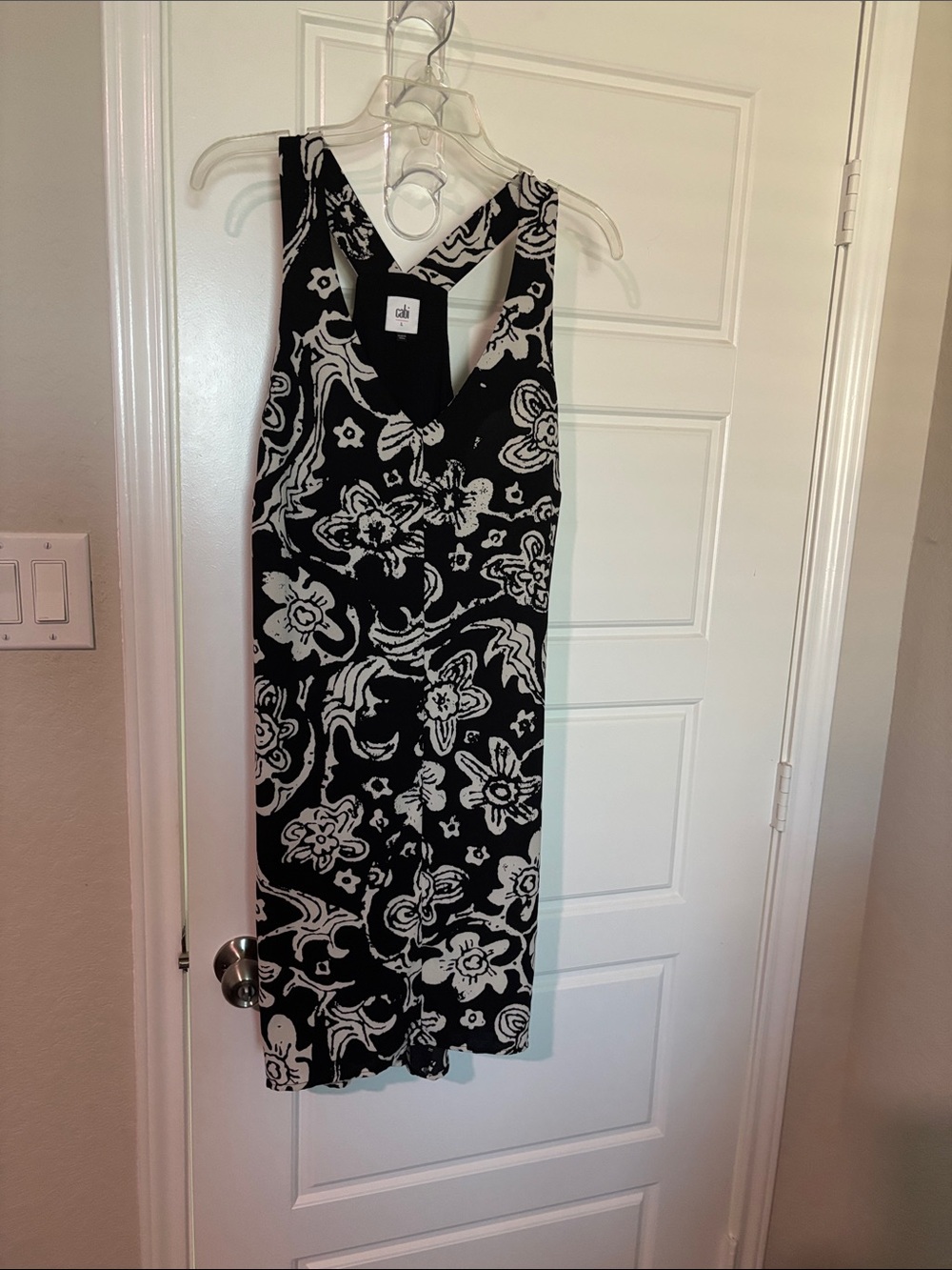 CAbi Black & White Floral Maxi Dress